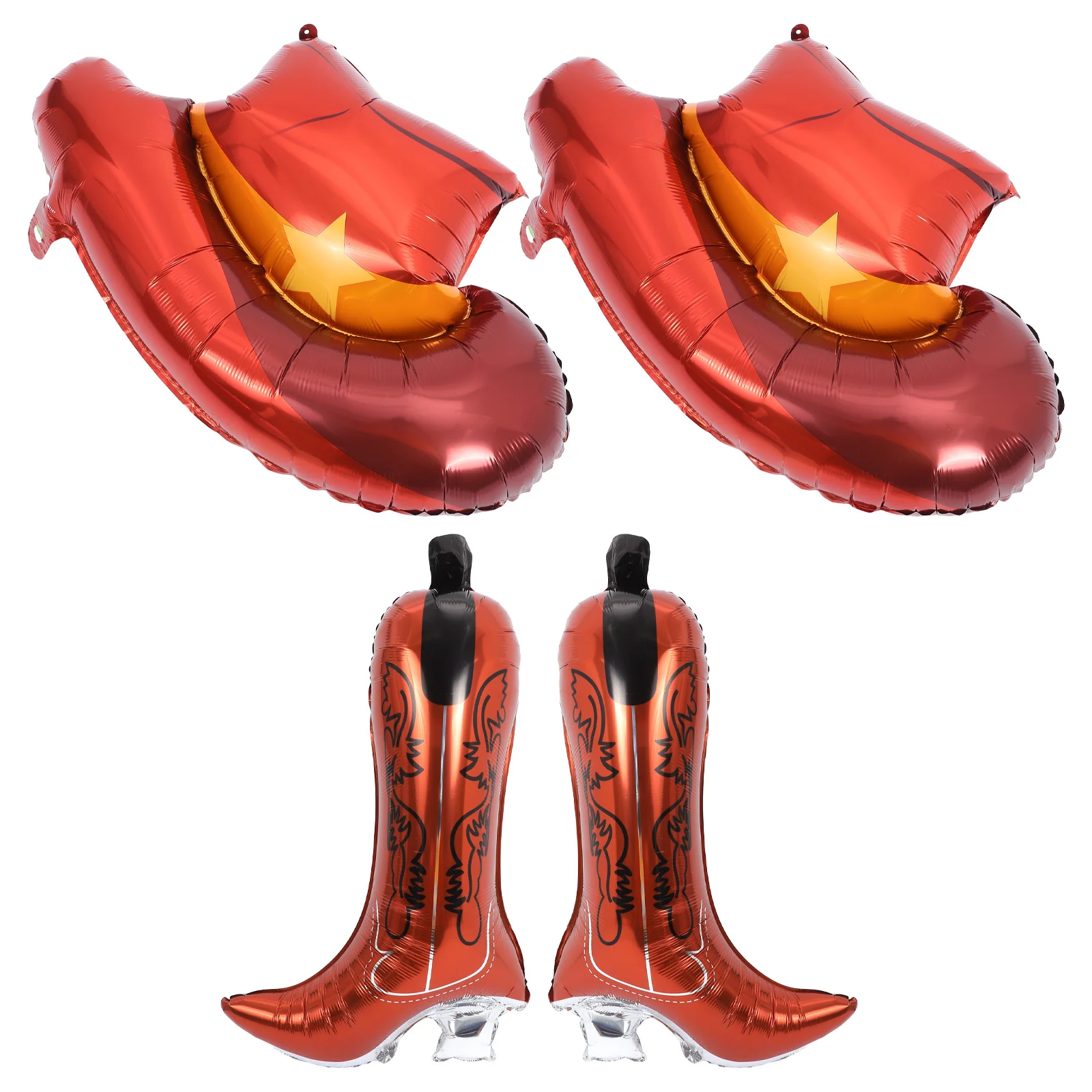 

4Pcs Aluminum Cowboy Foil Balloons Western Theme Party Decor Durable Inflatable Birthday Supplies Cowboy Balloons