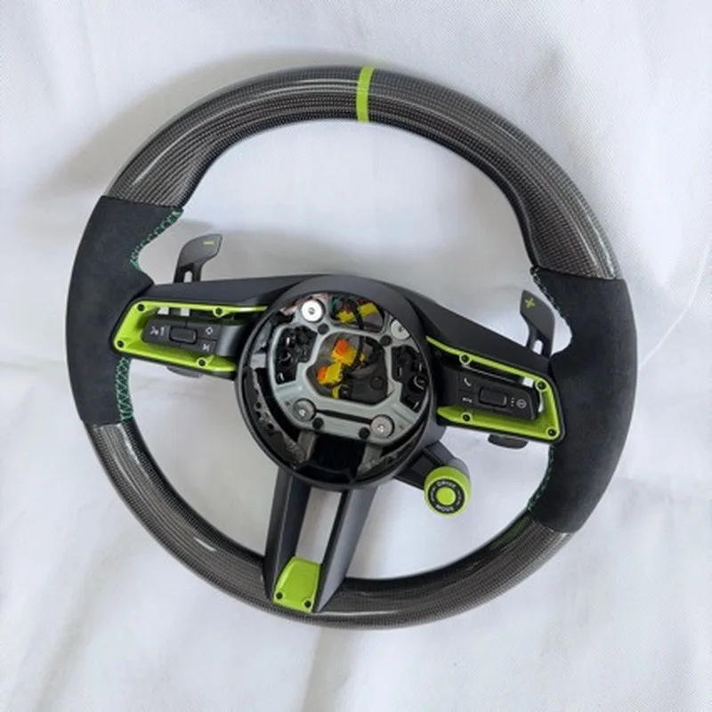 For Porsche Cayenne Panamera 911 Cayman Boxster 718 Modified 992 Style Steering Wheel With SC Component And Steering Wheel Horn