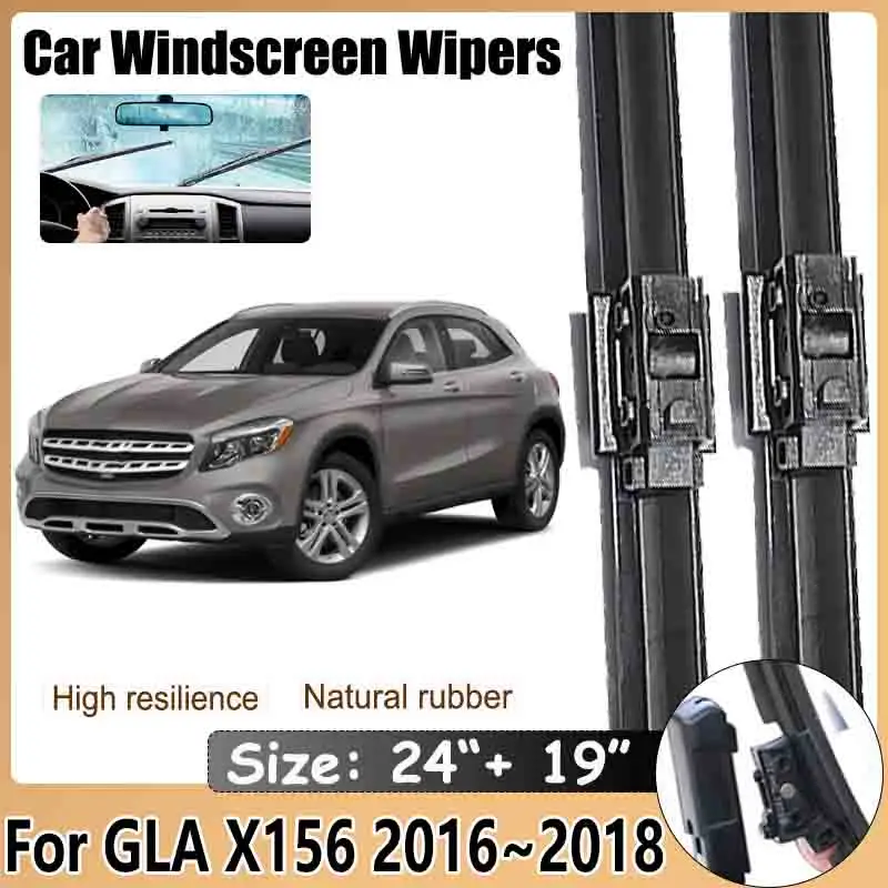 

For Mercedes Benz GLA X156 2016~2018 GLA180 GLA200 Front Wipers Blades Window Windshield Cleaning Brushe Washer Car Accessories