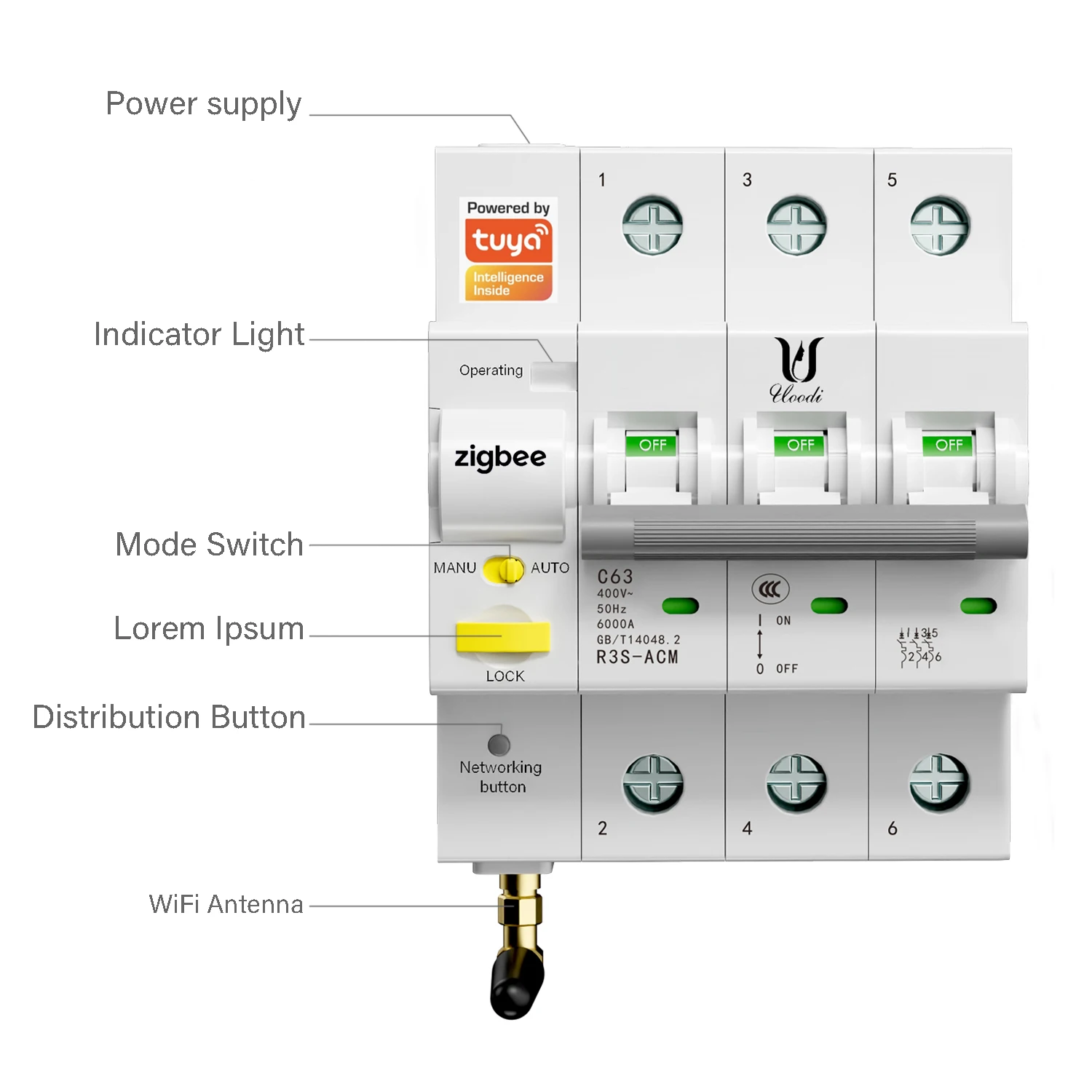 Imagem -05 - Tuya Wifi Interruptor Inteligente Disjuntor Controle Remoto Função Reclosing Automático Vida Inteligente Mcb 63a 1p 2p 3p 4p