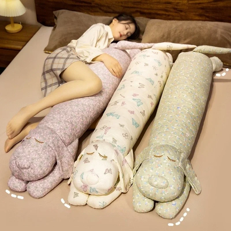 Dog-shaped Stamp Long Throw Pillow Multifunctional Bed Cushion Pillow Sleeping Leg-clamping Pillow Cotton Breathable Bolster