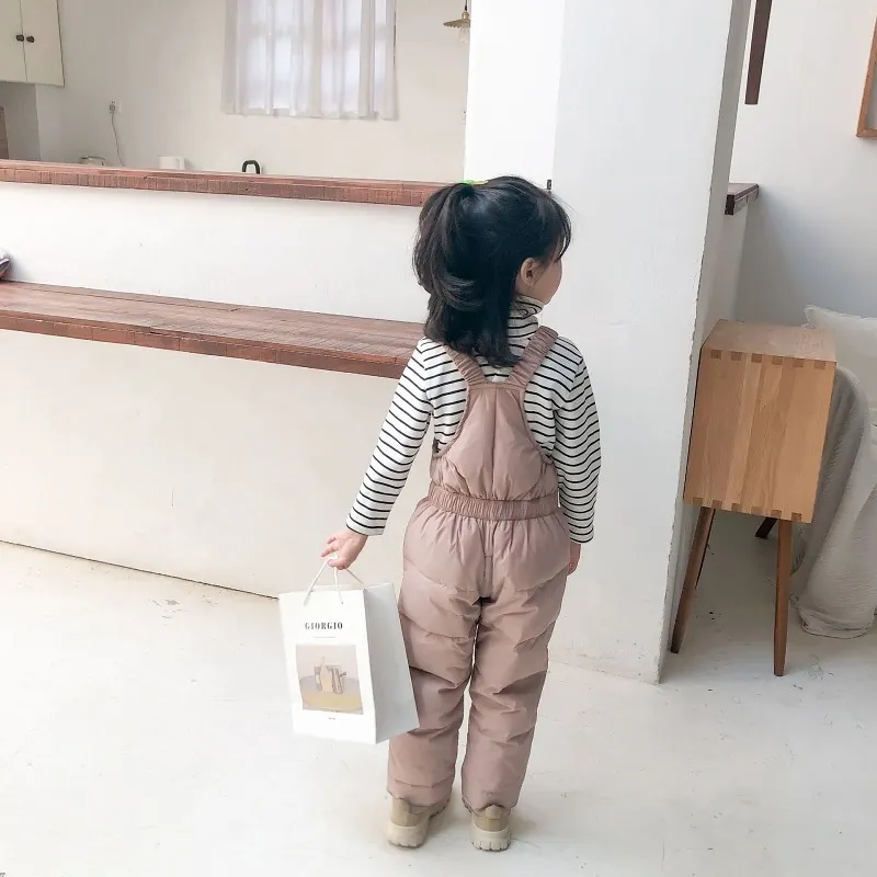 Fashion Baby Boy Girl Overall Pant Winter Infant Toddler Thick Suspender Trousers Casual Warm Jumpsuit Baby Clothes 1-5Y