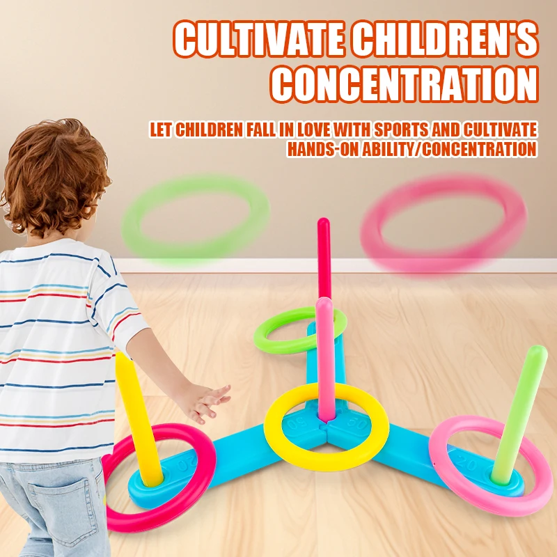 Children's Toy Indoor & Outdoor Parent-Child Interactive Ring Toss Game Cross Circular Ring Throwing Beach Competition Kindergar