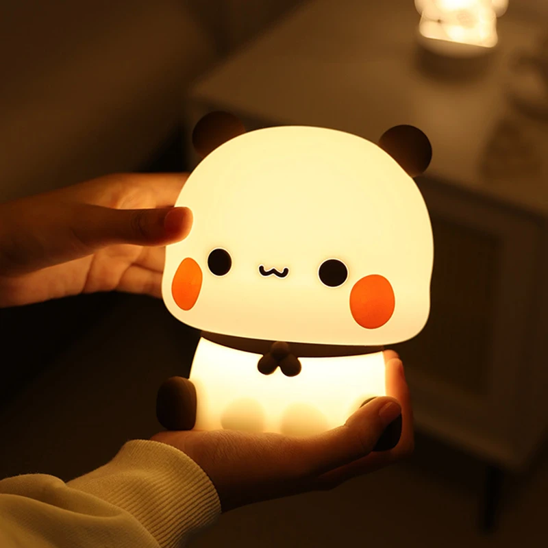 15cm Bubu And Dudu Night Light Lamp Kawaii Yier Figure Led Nightlight Panda Lamp Bedside Bedroom Living Room Decoration Toy Gift