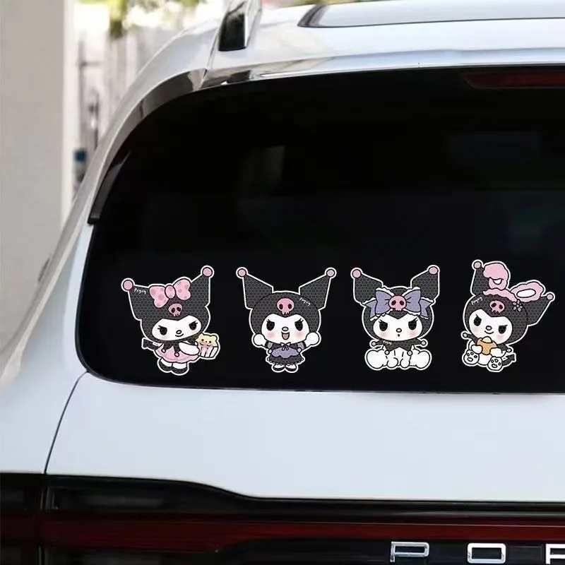 

Sanrio Kuromi Cartoon Anime Stickers Personalized Creative Helmet Decoration Car Scratch Resistant Reflective Sticker Decoration