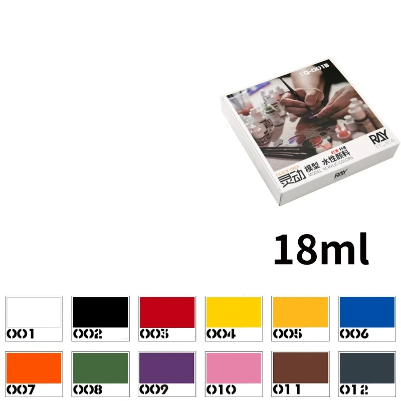 6 ML/10 ML Model Verf op Waterbasis 12 Kleuren Set Handgemaakt DIY BJD Pop Make-up Veranderen Auto Assembleren 3D Print Model Kleurverf