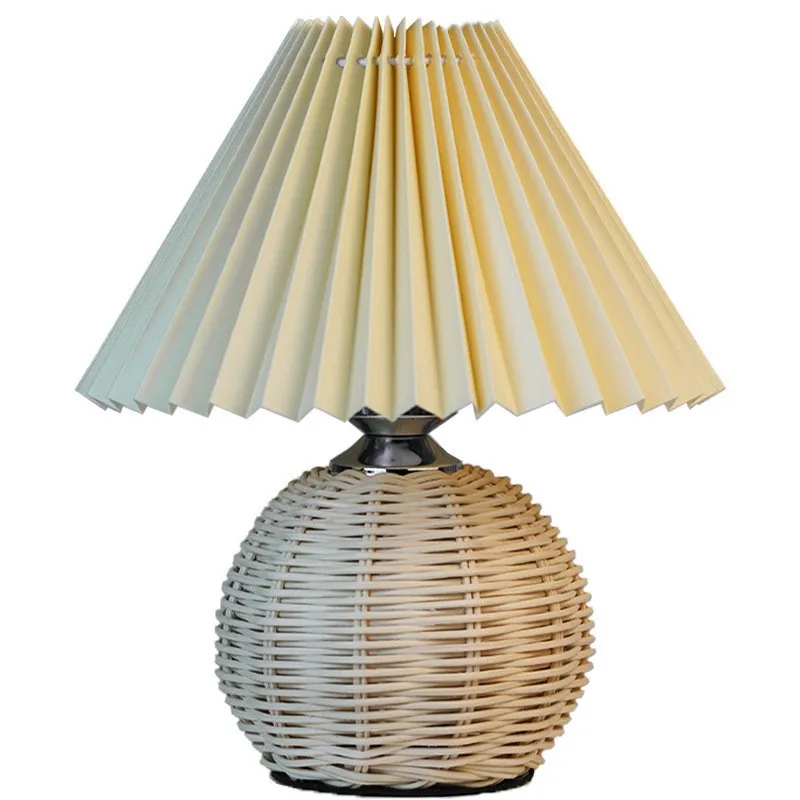 #For Nordic ins pleated table lamp premium bedroom bedside lamp B & B creative atmosphere LED night light sleep gift