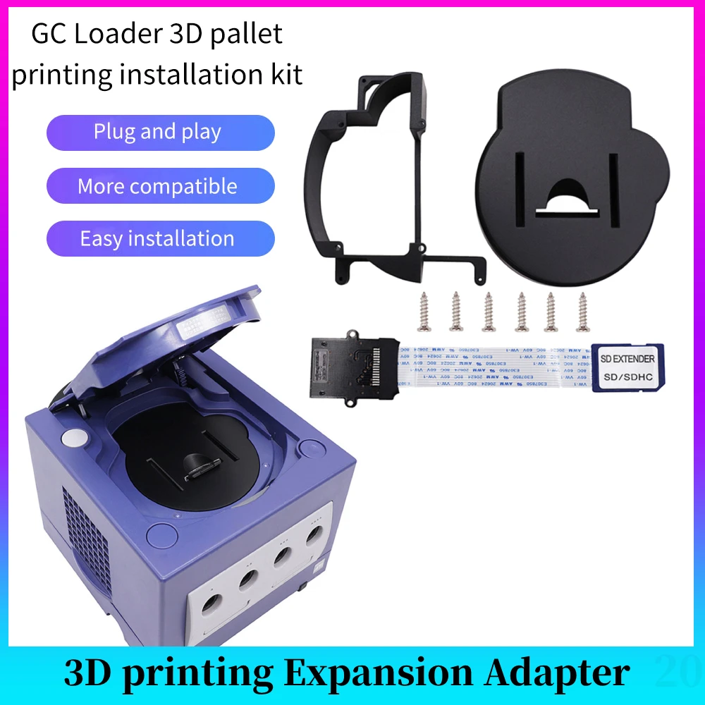 

3D Printer Mount Kit with Extension Adapter Screwdriver for Gamecube GC Loader 3D Printer Accessories
