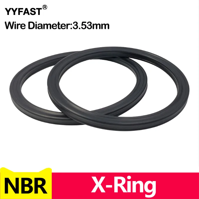 Black NBR X-Ring,Four Lip Seal Ring,Nitrile Rubber,for Hydraulic Cylinders,Pistons,Piston rods.Inner Diameter4.34-456.06mm