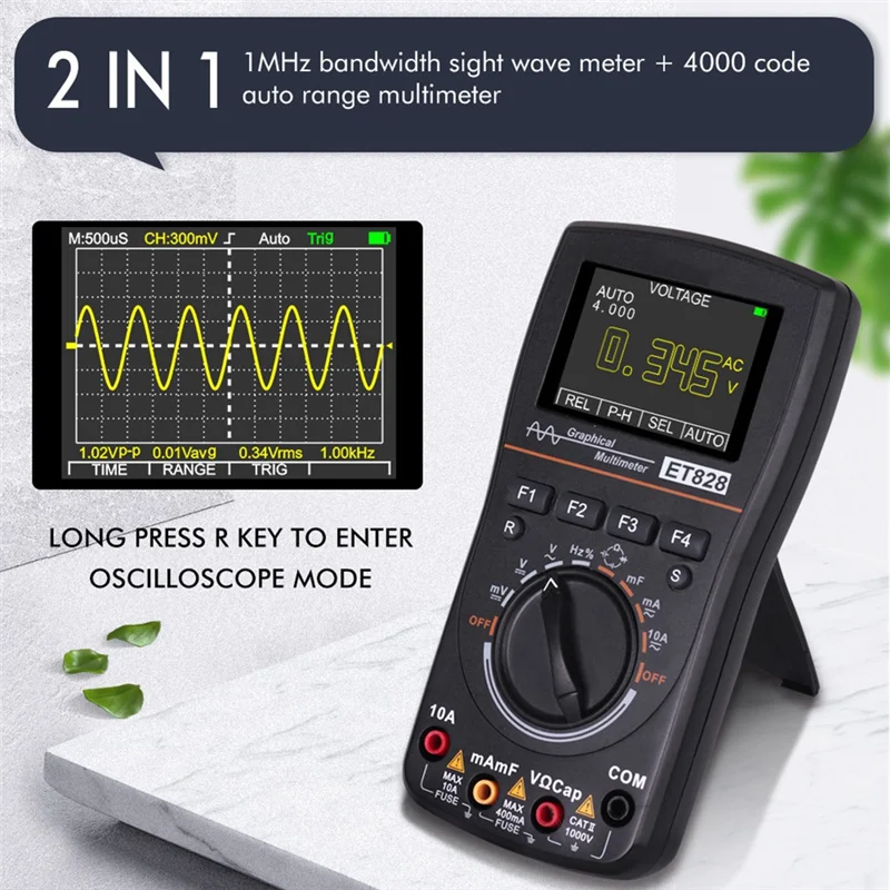 ET828 oscilloscopio multimetro 1MHZ 2.5MSPS frequenza di campionamento oscilloscopio