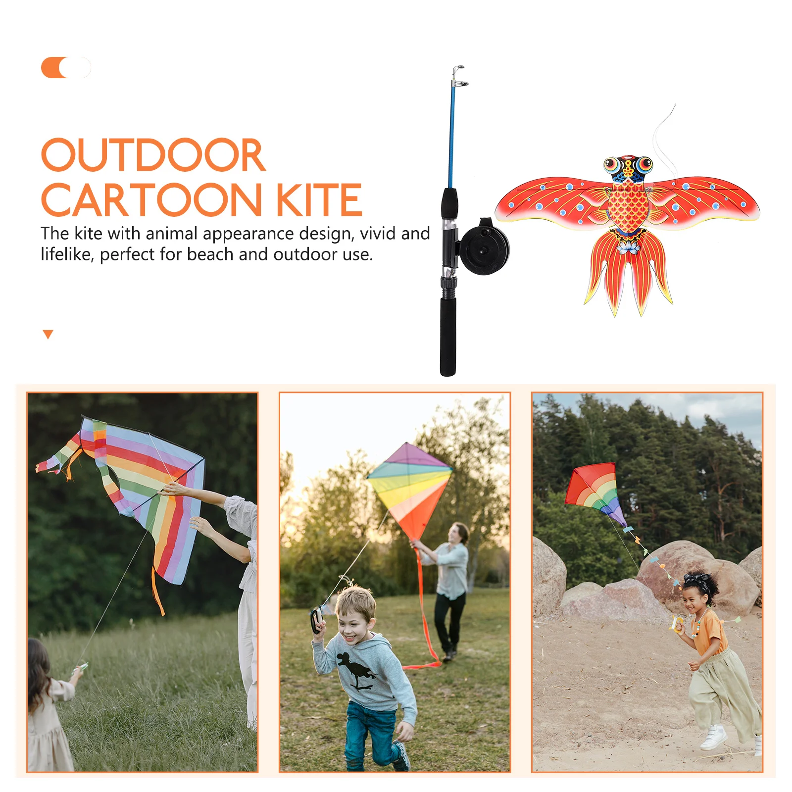 Beginner Kite Fishing Rod and Outdoor Portable Flight Flying Kites for Children
