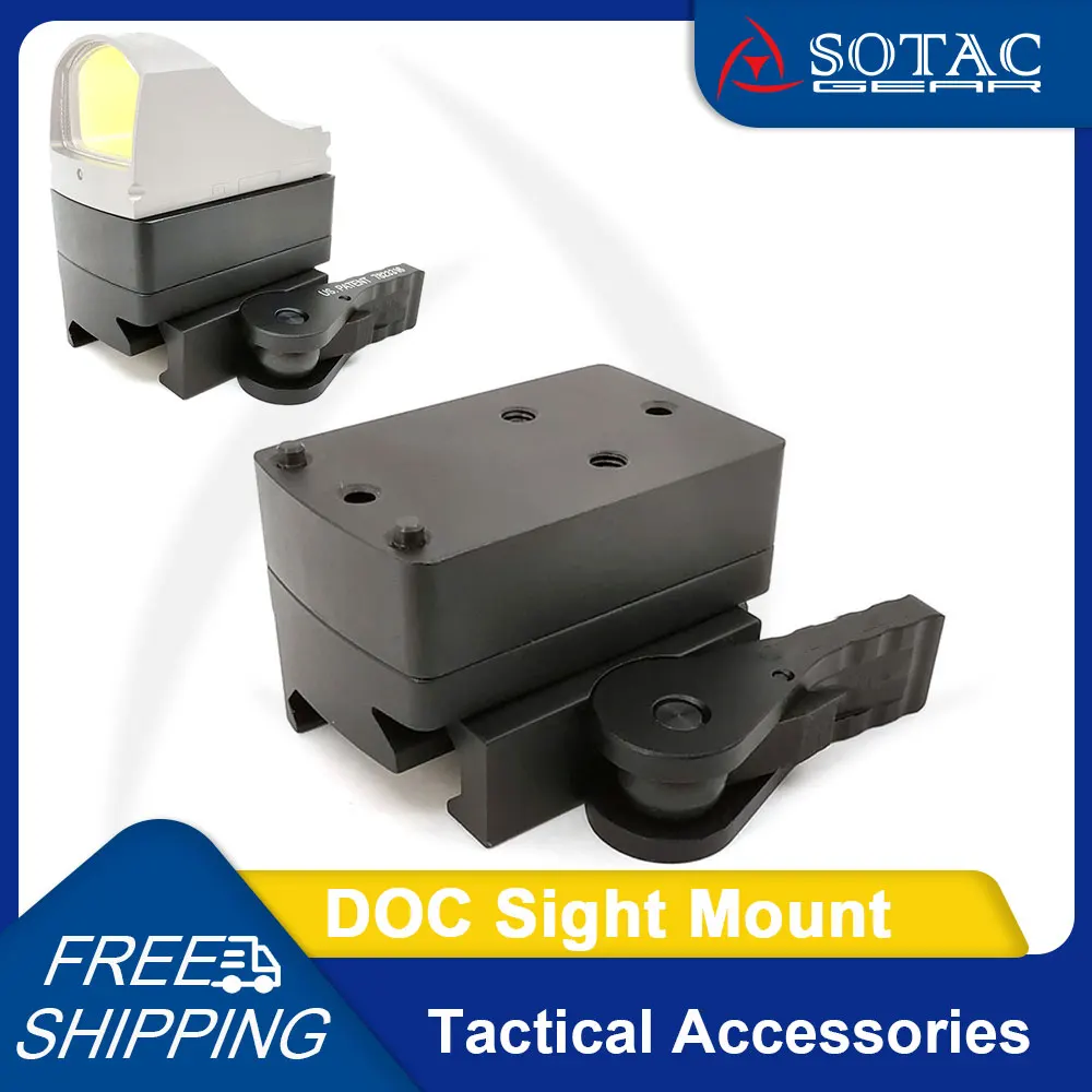 Weapon DOC Sight Mount Red Dot Sights Scope Adapter Fit 20mm Rail for Tactical Hunting Mounting Base SOTAC GEAR