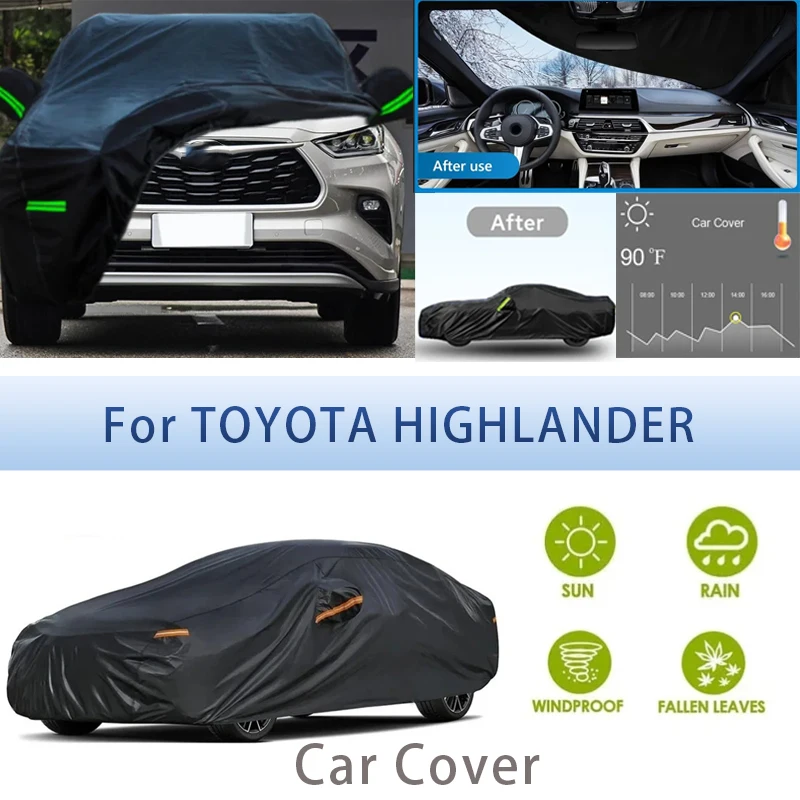 

For TOYOTA HIGHLANDER Outdoor Protection Full Car Covers Snow Cover Sunshade Waterproof Dustproof Exterior Car accessories