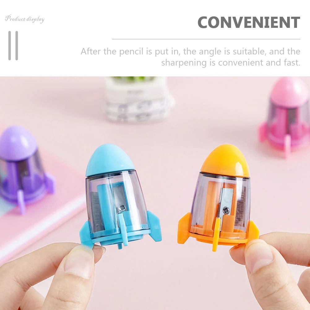 Pencils Rocket Sharpener Colored Single Hole Sharpeners Tool Office Classroom Supplies
