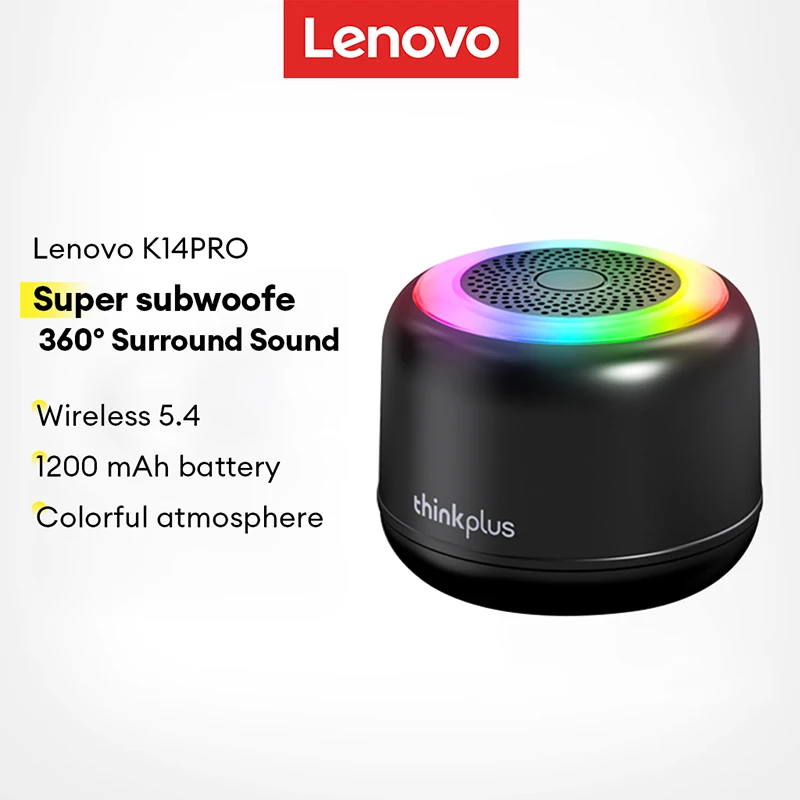 Lenovo K14 Pro RGB Bluetooth 5.4 Speaker Vibrating Surround Sound Subwoofer Speaker Ultra Sound Outdoor Portable Speaker