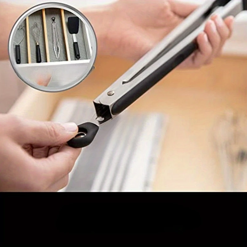 Stainless Steel Silicone Tongs for Cooking, Includes 7/9/12 Inch Locking Kitchen Tong, Heat Resistant Tip