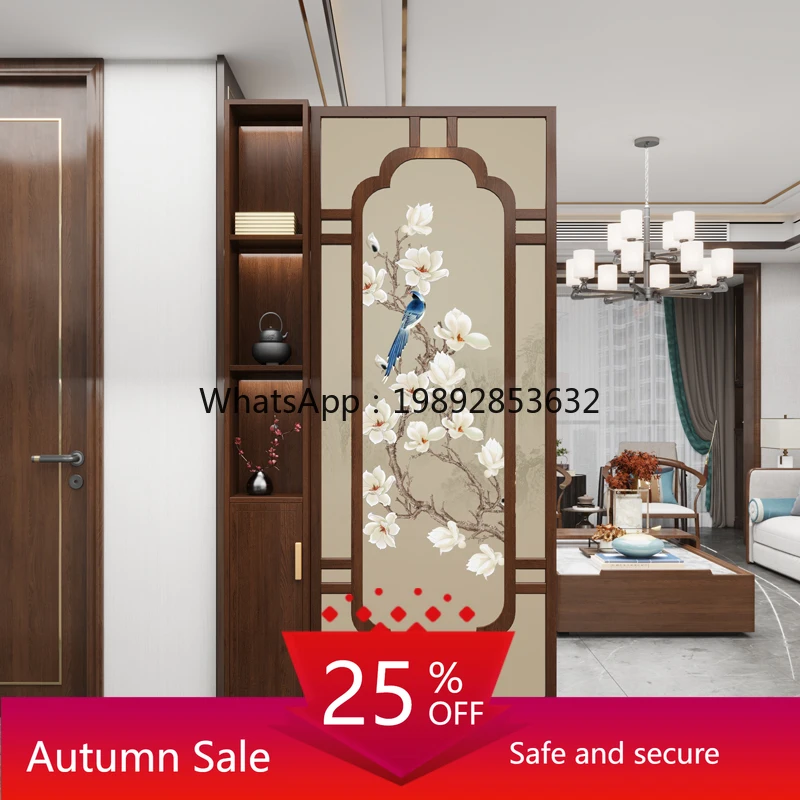 

LYY New Screen Partition Living Room Entrance Blocking Bedroom Bathroom Chinese Style Solid Wood Entryway Cabinet Screen