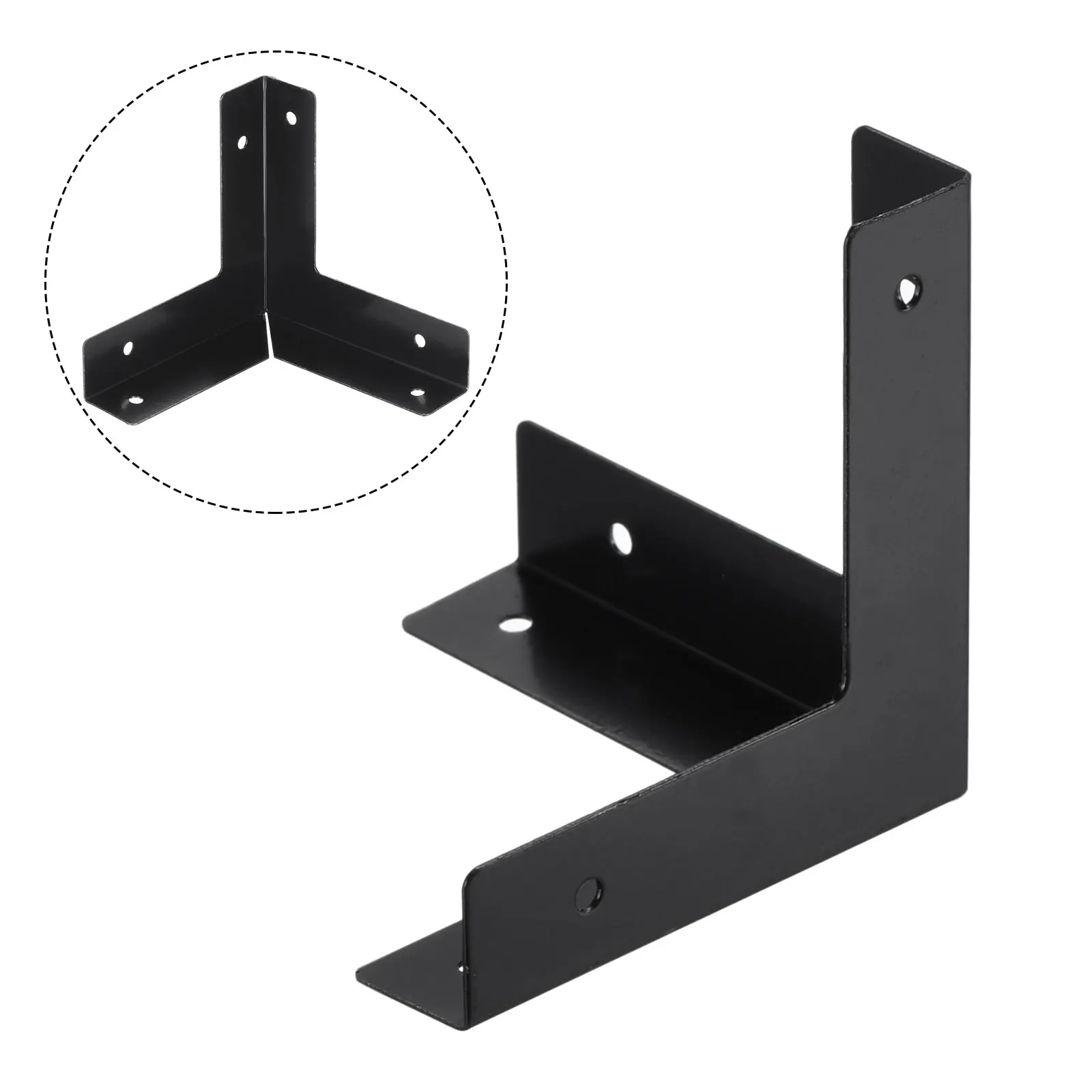 Uxcell 33x33x33mm Metal Box Corner Protectors Edge Guard Black 4Pcs for Wooden Objects