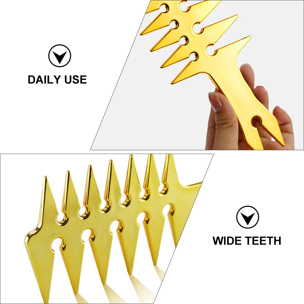 

Ретро-расческа для укладки волос, 1 шт., золотистая пластиковая, с широкими зубьями, для гладкой укладки, для салонов красоты