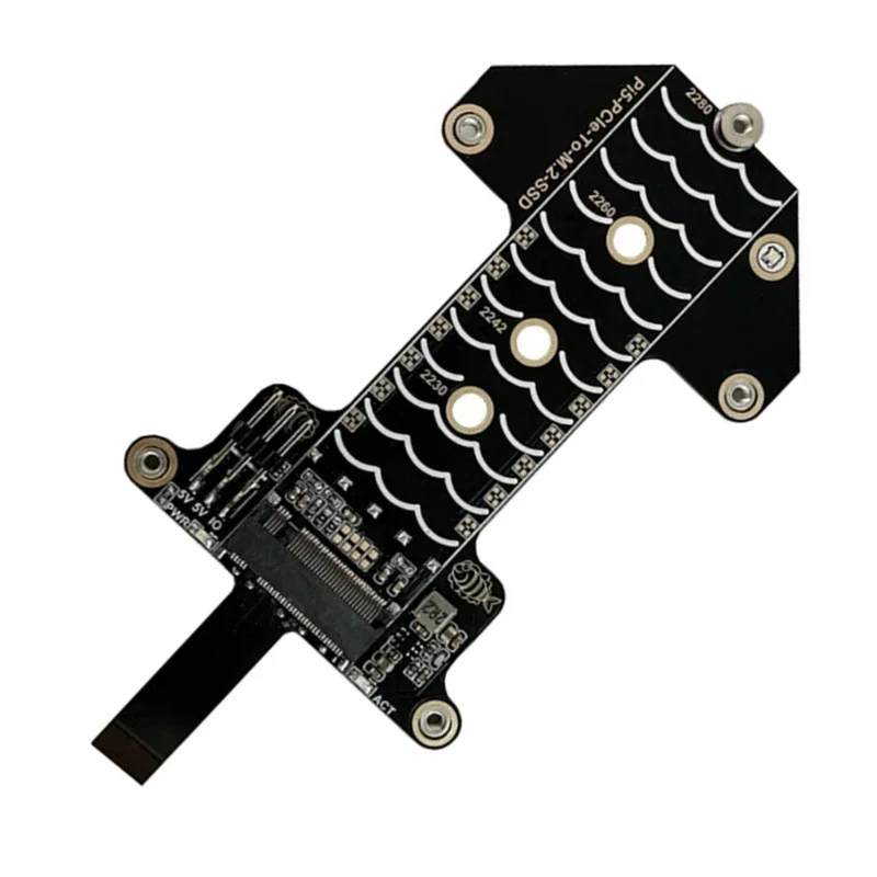 M.2 SSD Expansion Board Fast Speed For RPi 5, PCIE To NVME Adapter For Enhanced Storage