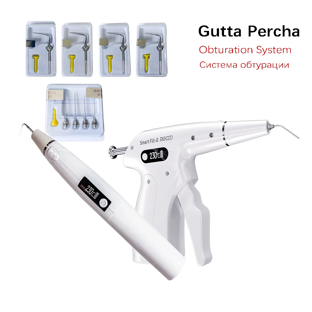 Sistema de obturación endodóntica dental 150 180 200 230 ℃   Pluma calentada Punta de pistola Relleno inalámbrico 3D Instrumento Endo Dentista Percha Gutta