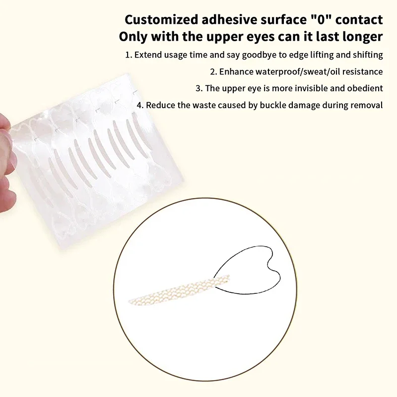 128 قطعة/صندوق ملصقات جفن مزدوج مع مقبض طبيعي غير مرئي وطويل الأمد تشكيل أشرطة تجميل العين الكبيرة شرائط العين
