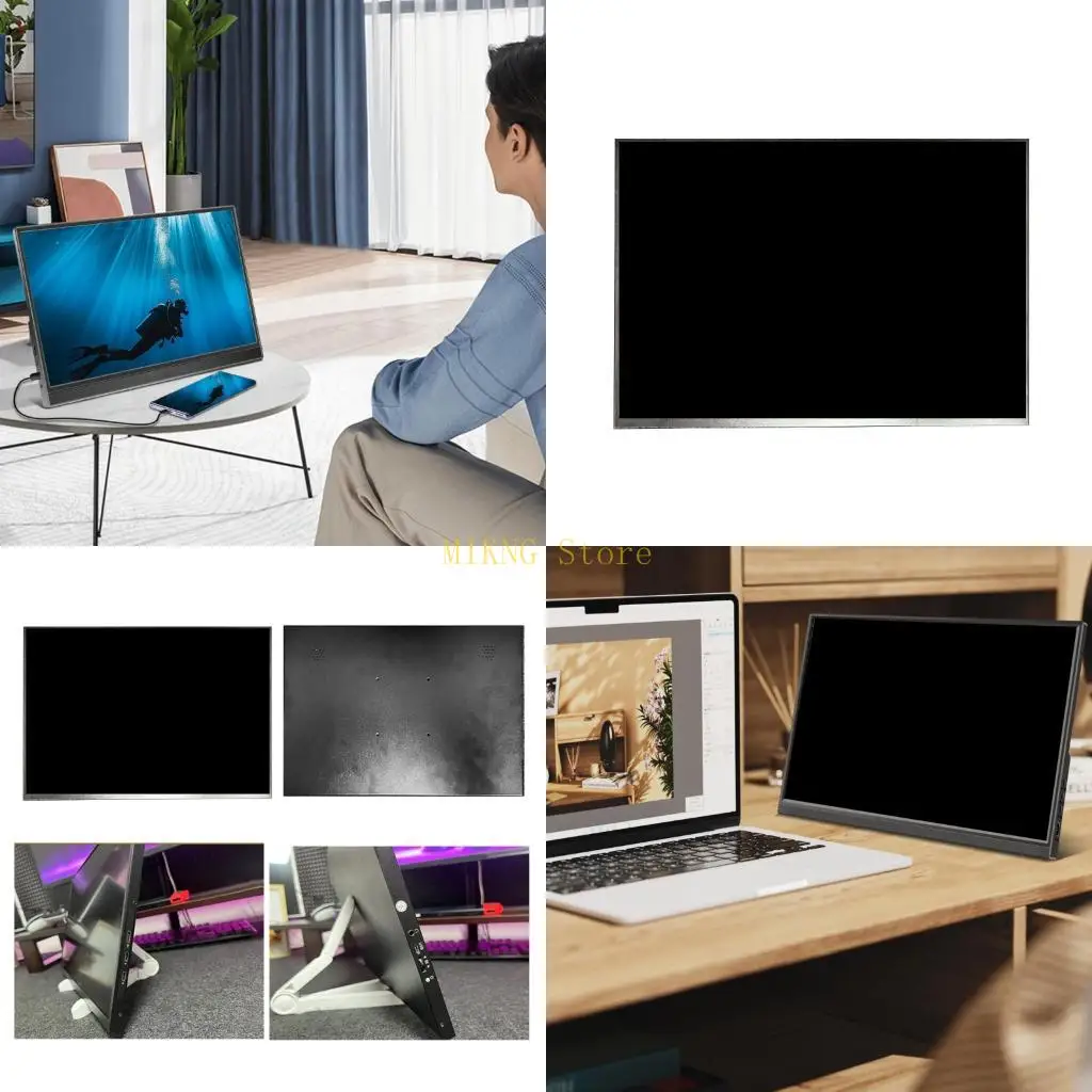 

Дорожный 16-дюймовый портативный монитор с разрешением 1920X1200 и динамиками типа C, 60 Гц, ЖК-панель для мультимедийного