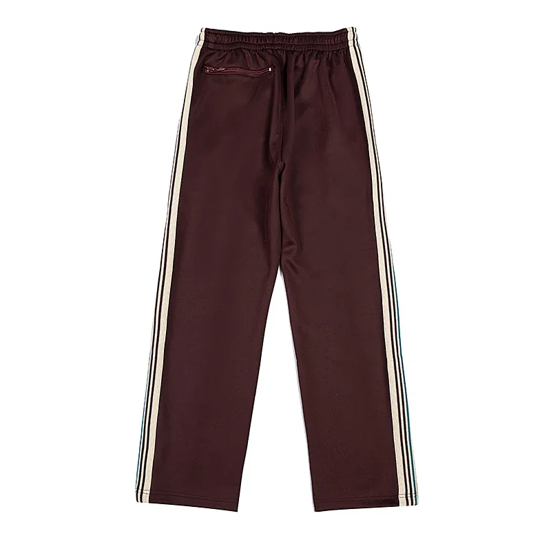 Arrival 1:1 Brown Sweatpants Blue Butterfly Embroidery Webbing Track Stripe Pants Zipper Men Women Oversize Trousers New