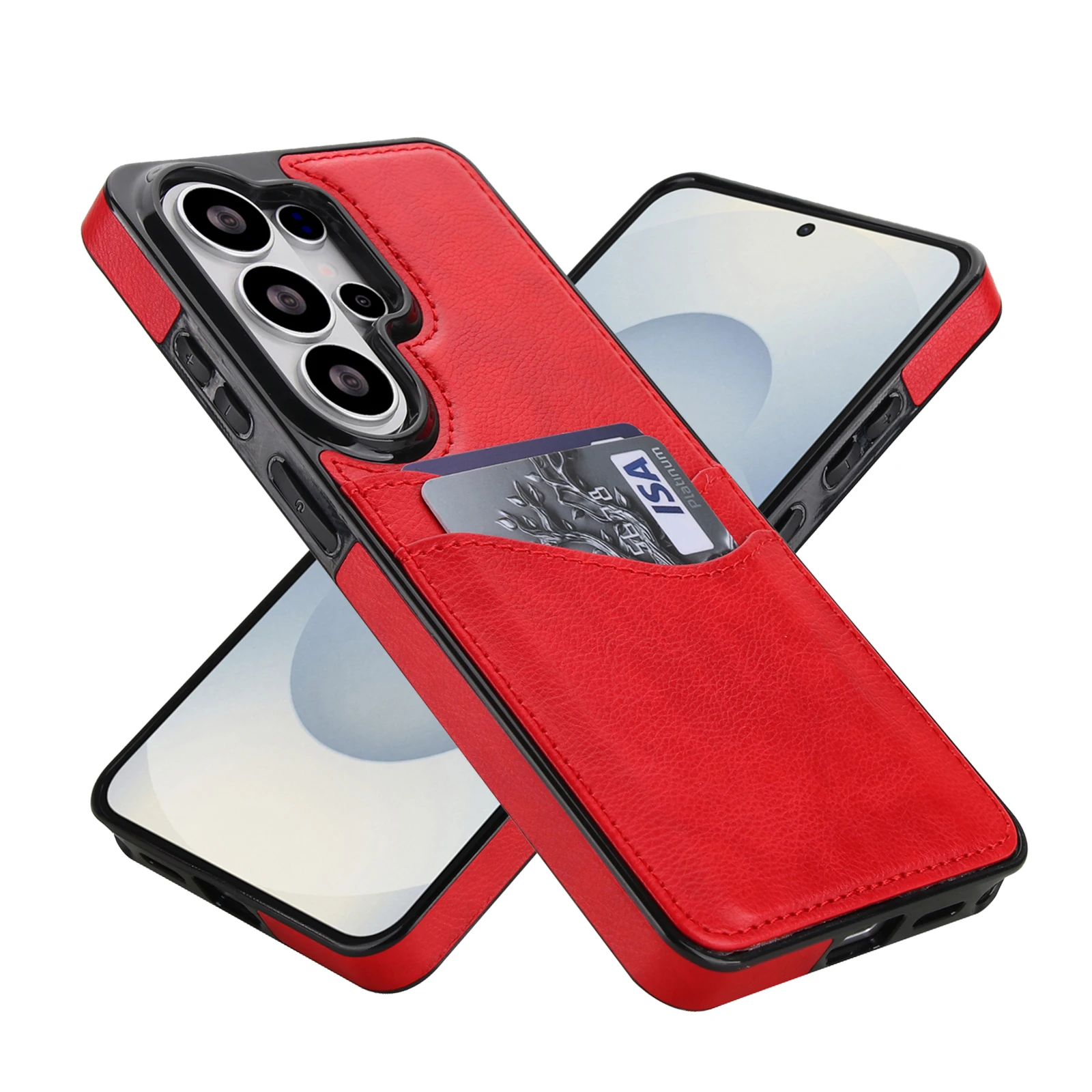

Shockproof Leather Card Holder Wallet Case For Samsung Galaxy S26 Ultra S25 S24 S23 A56 A16, Slim Cards Slots Phone Cover Funda