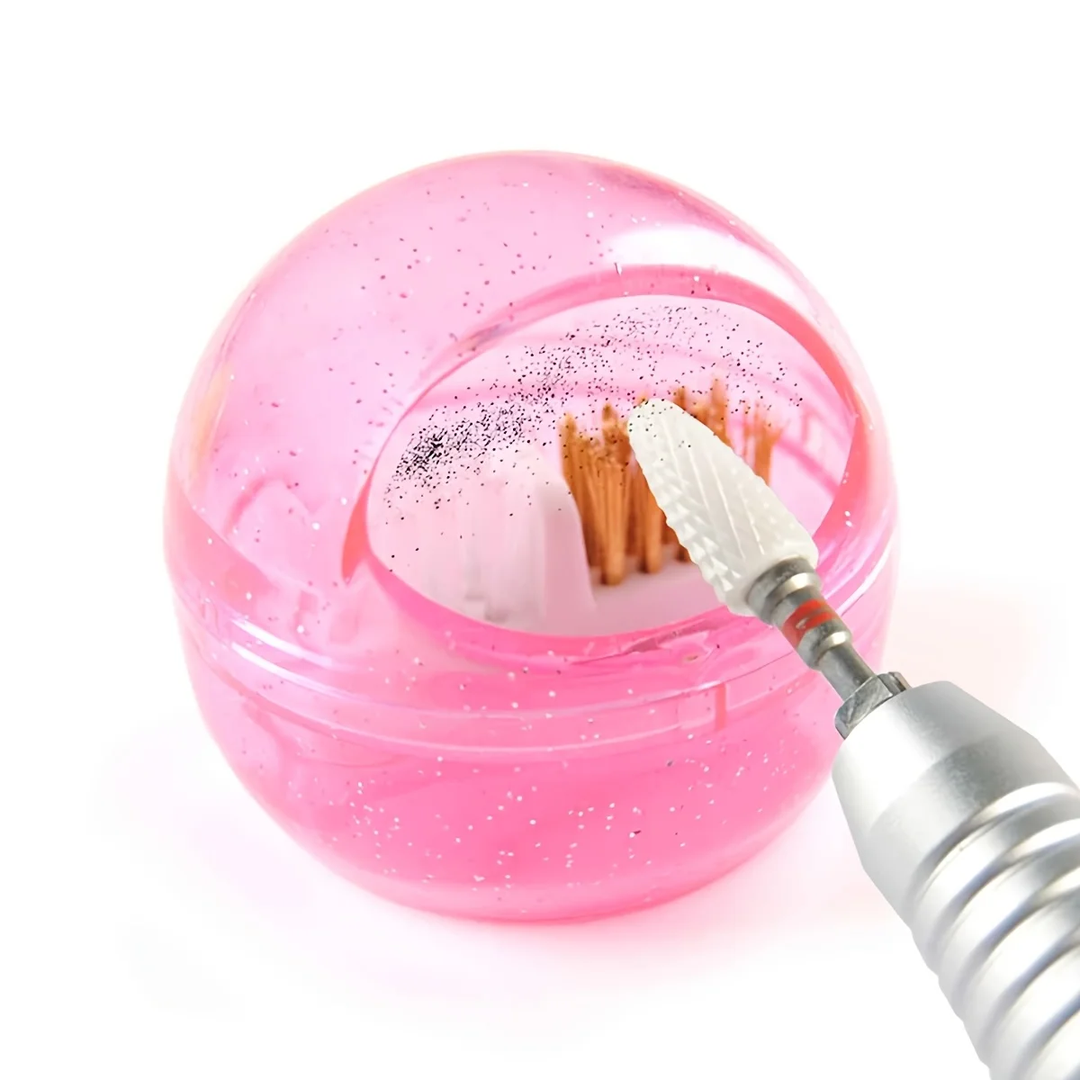 Nail Drill Bit Cleaning Brush Copper Wire Remove Dust Cleaning Case Soft Hard Drill Grinding Head Brush Cleaner Nail Art Tools