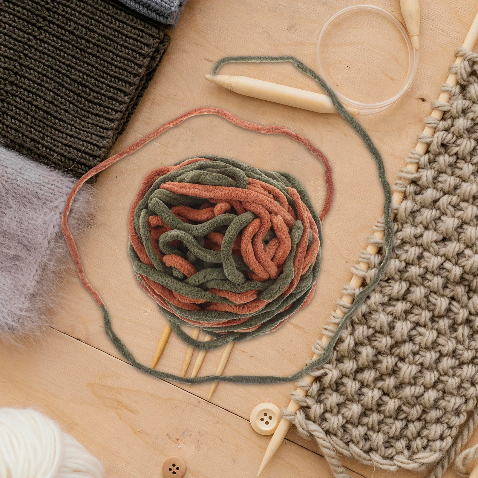 

Yarn for Knitting Crocheting Blankets Hats Scarves Winter Accessories DIY Home Craft Soft Chenille Roll Craft Supply Unisex