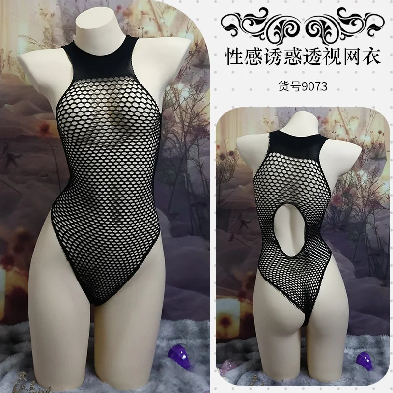 

New Style Lingerie, European and American Export Mesh Camisole, One-Piece 3D Style Hollow Mesh Stockings, Large Size Sexy Set