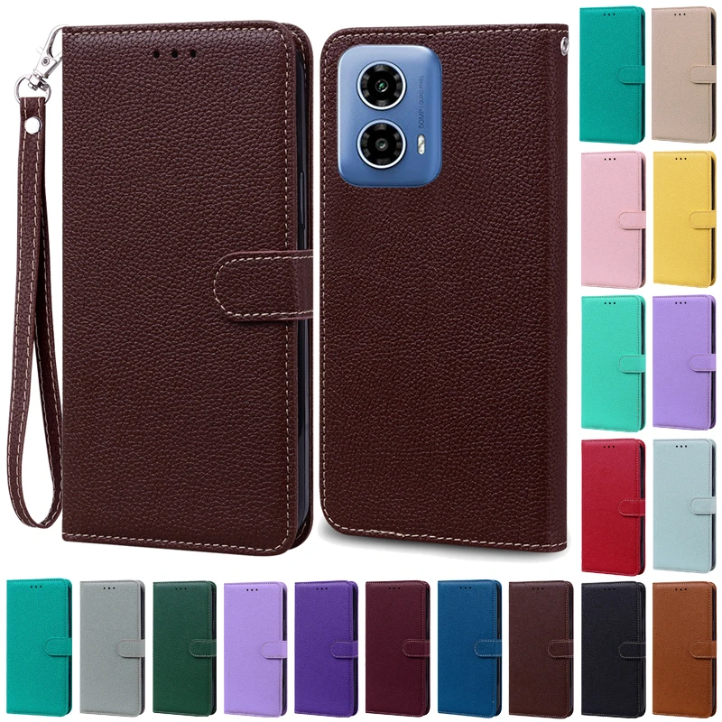 For Motorola G04 Case Leather Wallet Flip Phone Case For Moto G04 Case Book Cover For Motorola Moto G04 Case Cover Fundas Shell