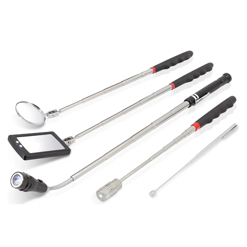 AB08-Telescoping Magnetic Pickup Tool Set-Extendable Magnet Flashlight With Inspection Mirror