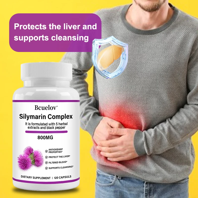 كبسولات الكبد الحليب الشوك 400 ملغ-تعزز إنتاج الطاقة وصحة الكبد وصحة الجهاز الهضمي وتعزيز المناعة وإزالة السموم