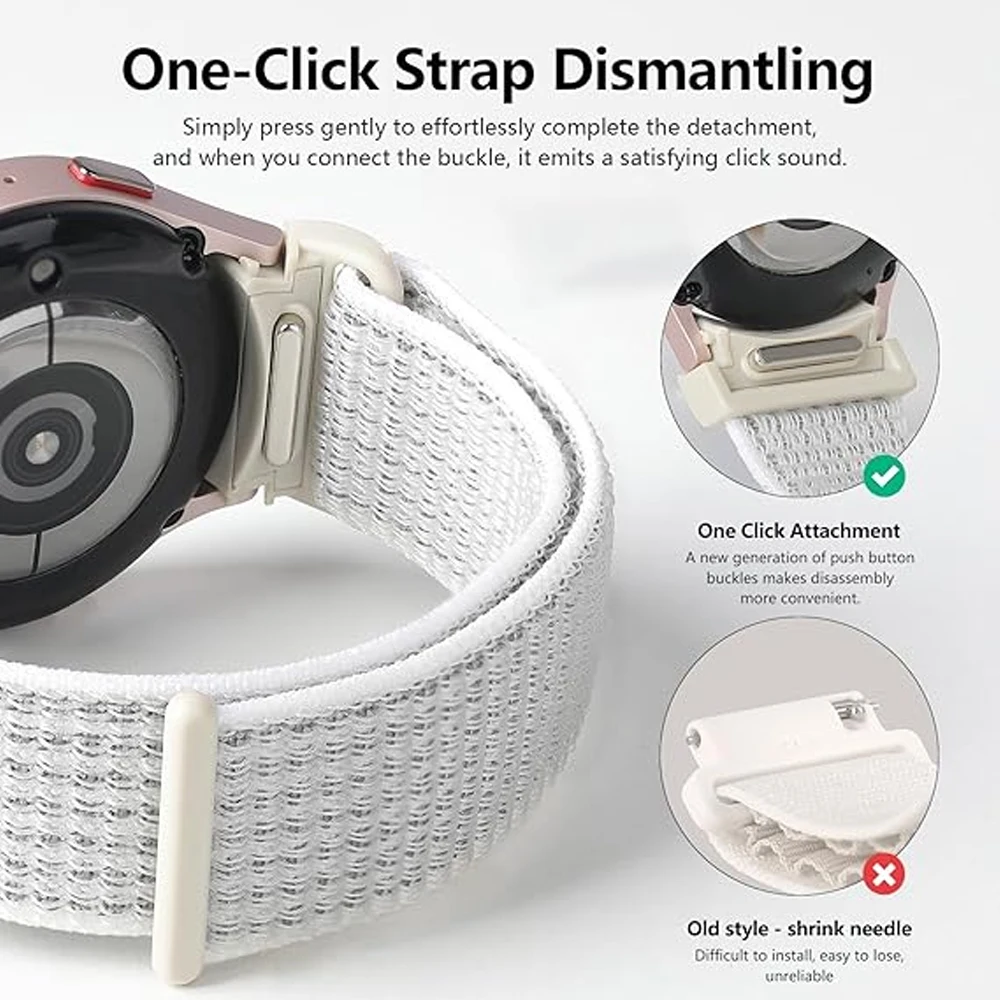 Correa sin huecos para Samsung Galaxy Watch 6 4 Classic 5 pro 44mm 40mm 47mm 43mm 20mm pulsera deportiva de nailon Galaxy Watch 6