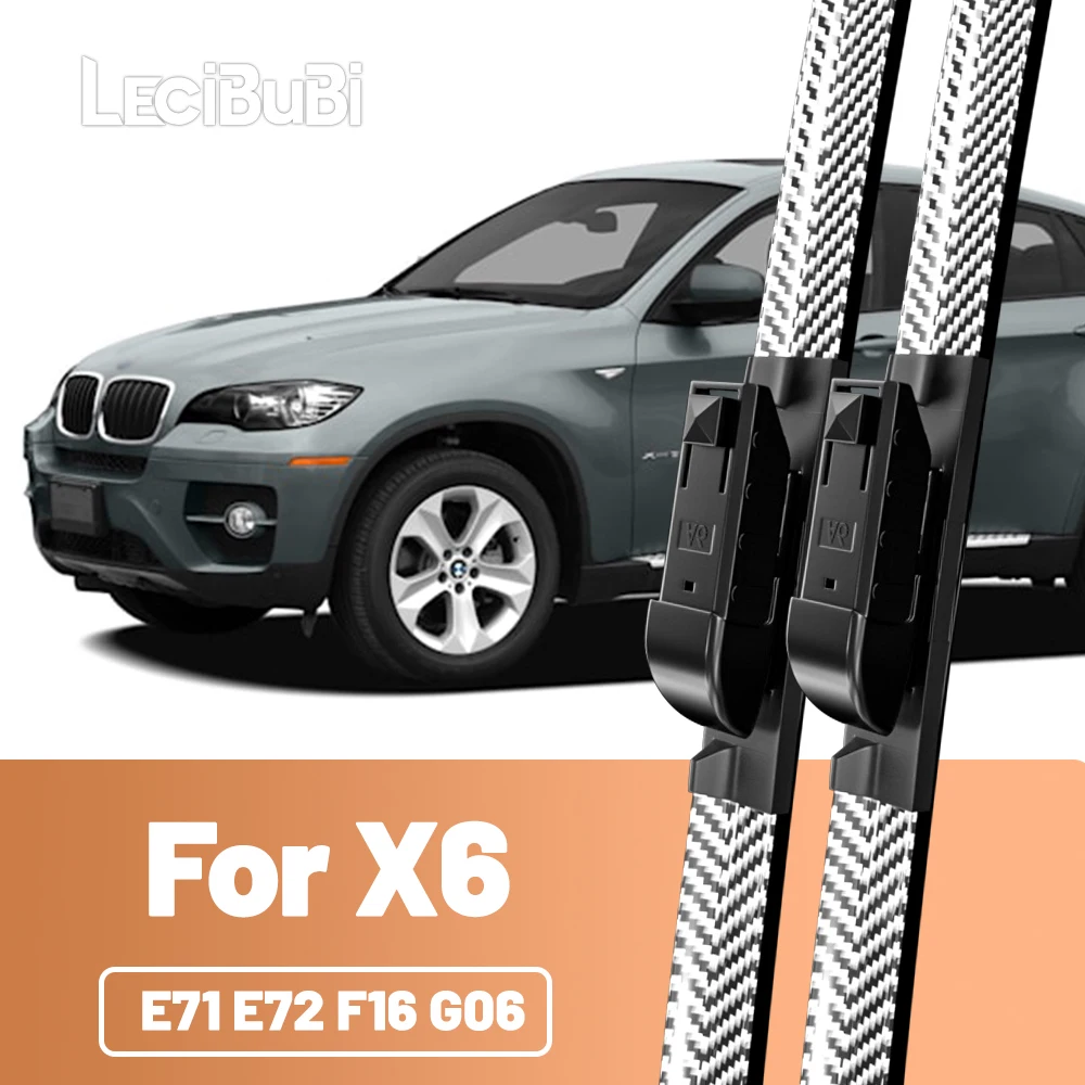 

2pcs Front Windshield Windscreen Wiper Blades Carbon Fibre Wipers For BMW X6 E71 E72 F16 G06 2008-2023 2012 2013 2014 2019 2020