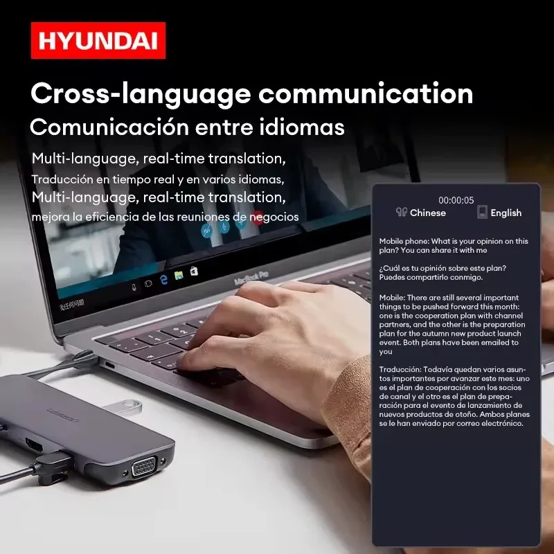 HYUNDAI HY-C8 نظارات ذكية بلوتوث 5.4 نظارات شمسية ميكروفون مدمج، رياضة خارجية، ترجمة AI، متوافقة مع iOS/Android