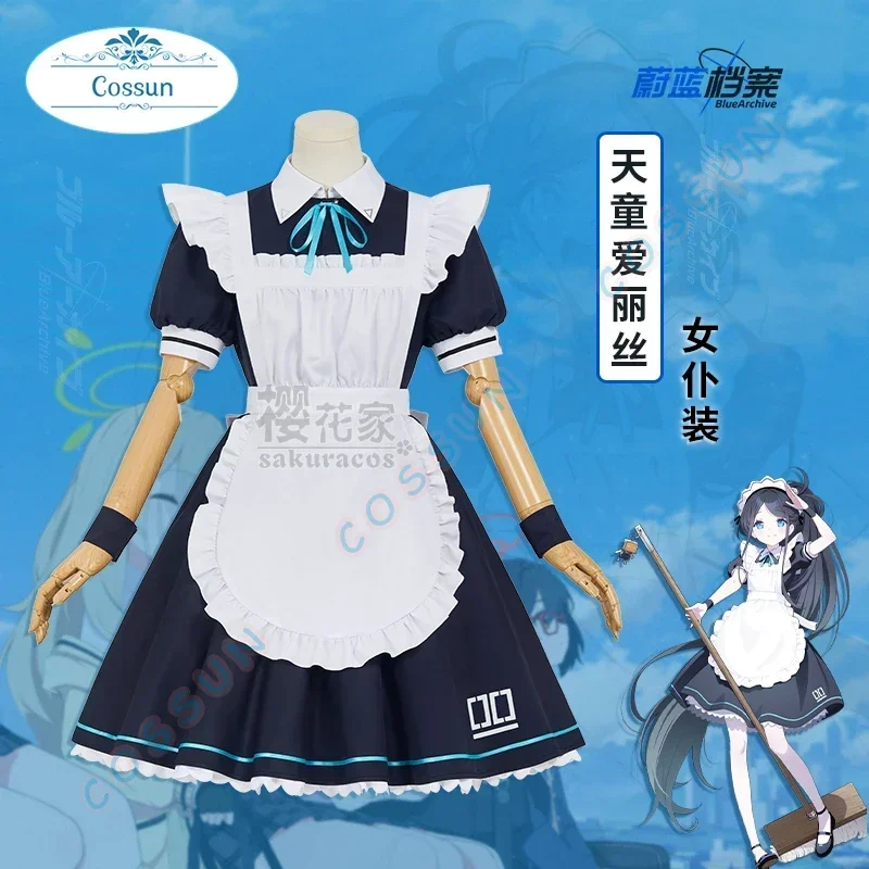 

COSSUN [Customized]Game Blue Archive Tendou Arisu Cosplay Costume Maid Outfit Halloween Party Clothing Full Set Uniform Women