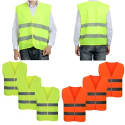 2/3pcs Reflective Vest Green/Orange High Visibility Clothing with Reflective Stripe For Outdoor Running Cycling Safety Traffic
