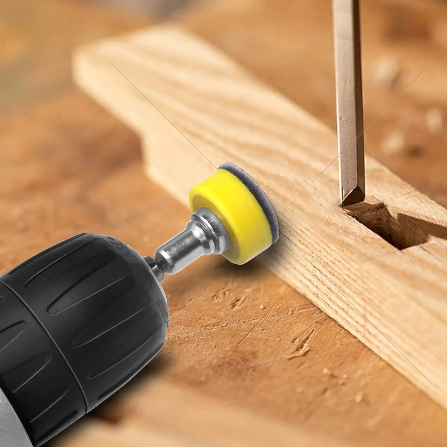 1 Zoll 25 mm Nass-Trocken-Schleifpapier, 124 Stück, mit Polier-Stützteller und Schnittstellenpad für Bohrer, Schleifer, Drehwerkzeuge und Holz, Metall – Detail 3