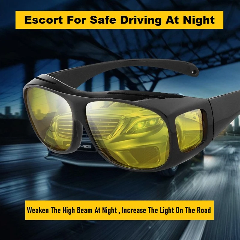 تناسب أكثر من التفاف النظارات الشمسية الرجال النساء المضادة للوهج عدسات مستقطبة 100% UV400 حماية القيادة الرياضة HD نظارات للرؤية الليلية