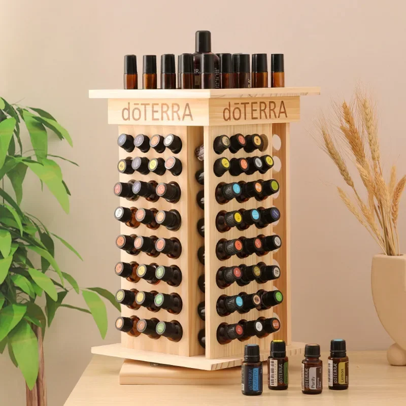 125 Grid Essential Oil Bottled Display Shelf Smooth Rotating Storage Rack Beauty Salon Desktop Organizers Storage