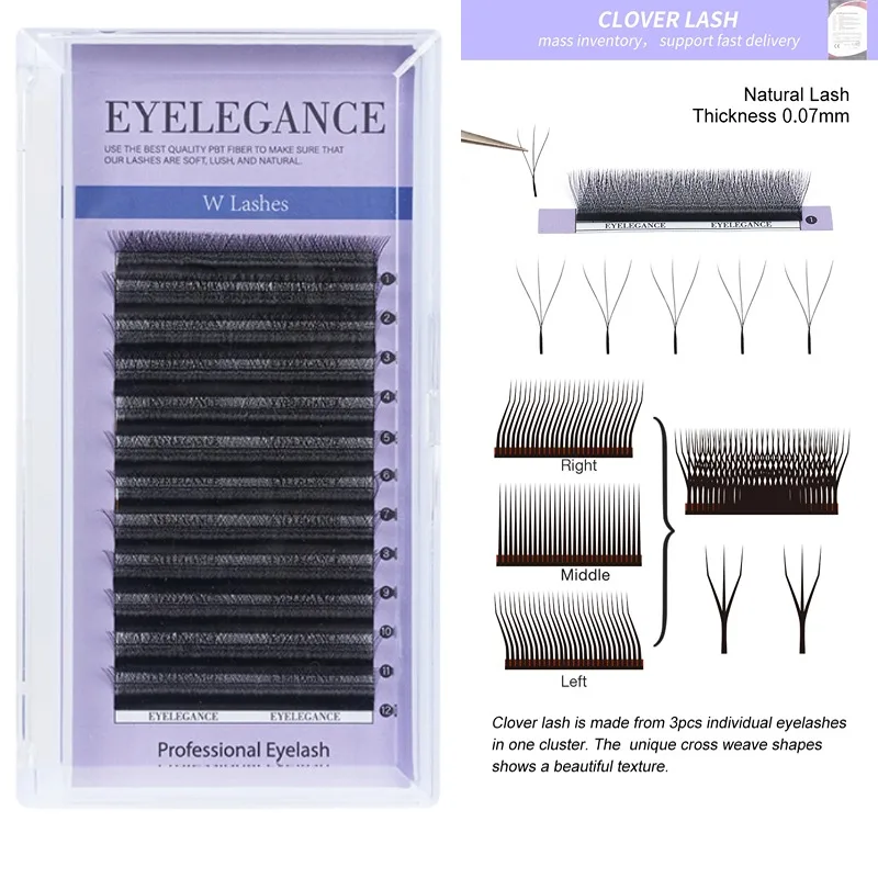 ملحقات الرموش حجم مسبق الصنع طبيعي ناعم 3D W شكل الرموش الرموش ملحقات المشجعين المصنوعة مسبقًا #2