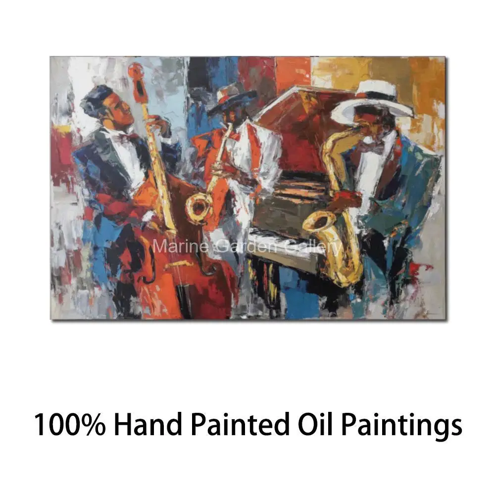 

Minimalist Piano Art Hand Painted Canvas Oil Painting Black White Jazz Musical Arts Contemporary Sitting Room Office Wall Decor