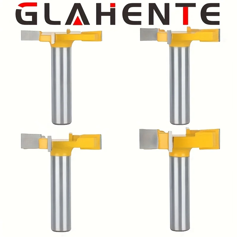 

‌ Фрезы Pro-Grade с Т-образным пазом, 4 шт., 4 канавки, большой диаметр для дерева/МДФ/пластика | Аксессуары для обработки канавок и маршрутизации ‌