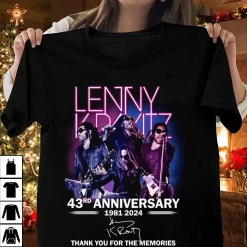 Lenny Kravitz 43rd Anniverasry 1981 2024 Thank You T ShirT 1CM2124 long or short sleeves