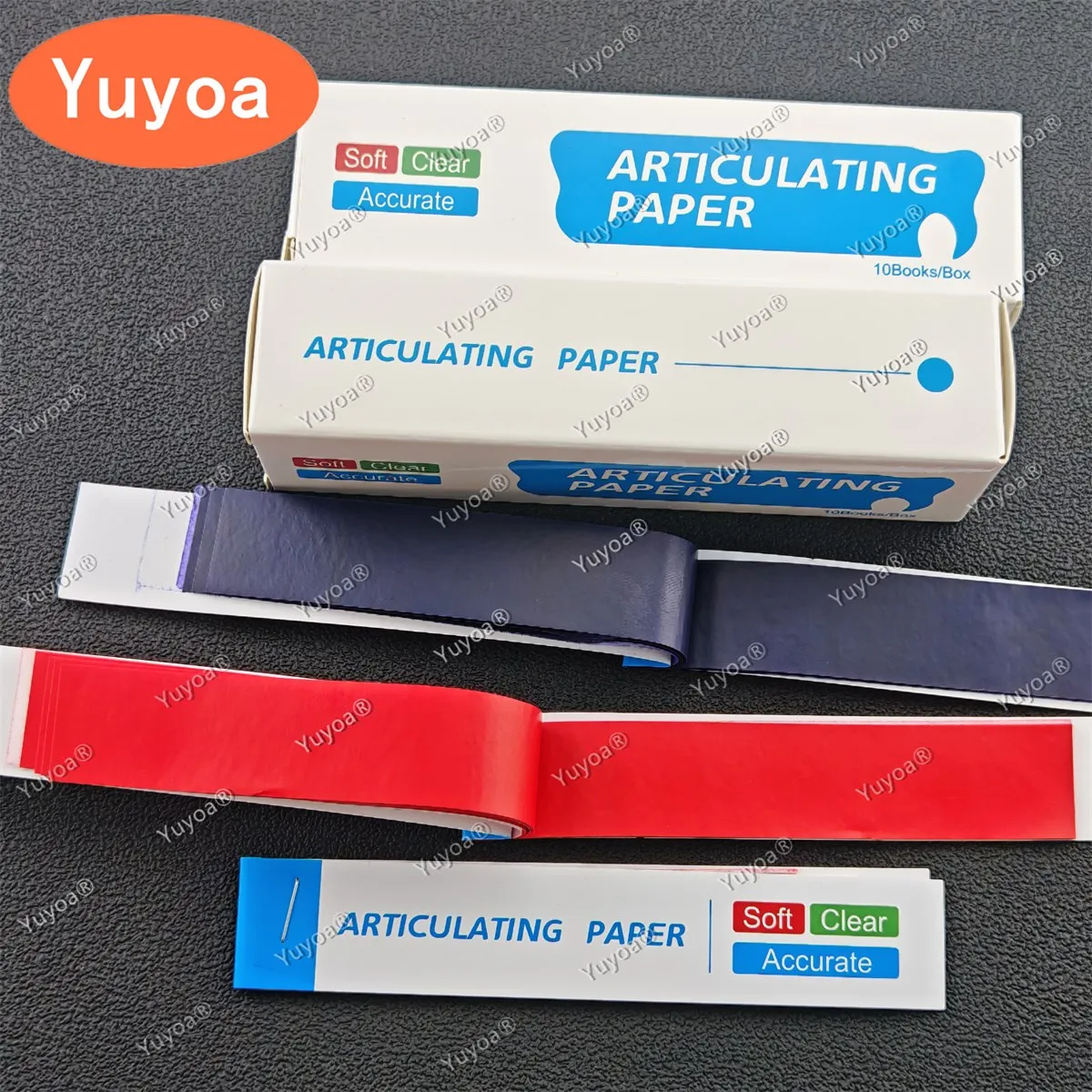 10 Boxes Dental Articulating Papers Occlusion Paper Strips 30/100µm Bite Hydrophobic Paper Oral Care Dentistry Teeth Whitening