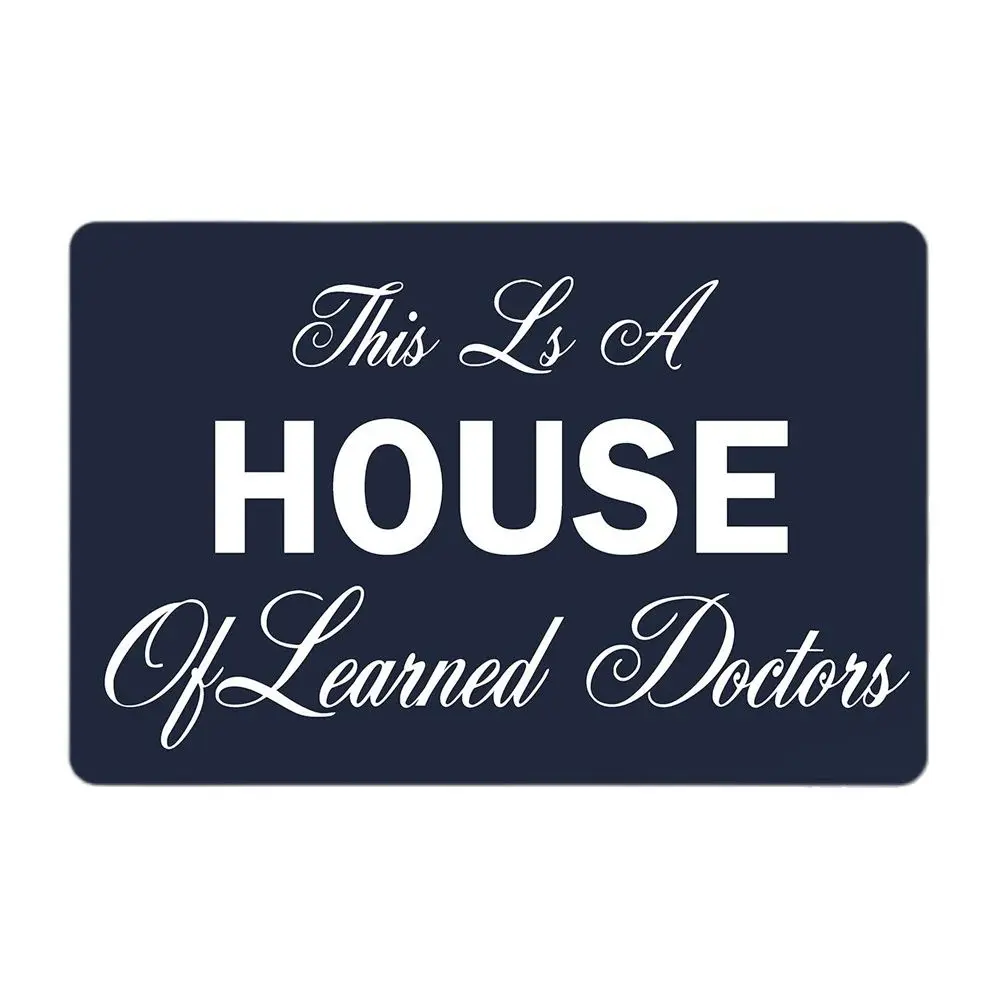 This is A House of Learned Doctors Doormat Outdoor Entrance Porch Patio Floor Christmas Halloween Holiday Rug Decor Home Door Ma