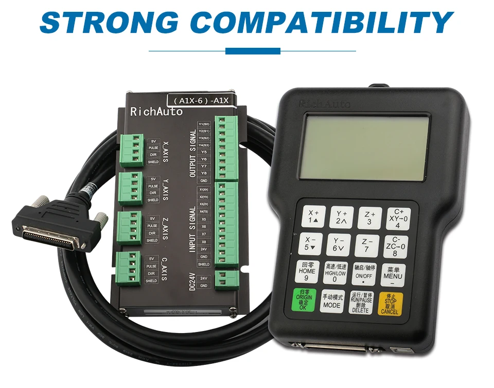 RichAuto-sistema de Control de movimiento DSP A18, 4 ejes, USB, Manual para enrutador CNC NEWCARVE, controlador CNC A18s A18e